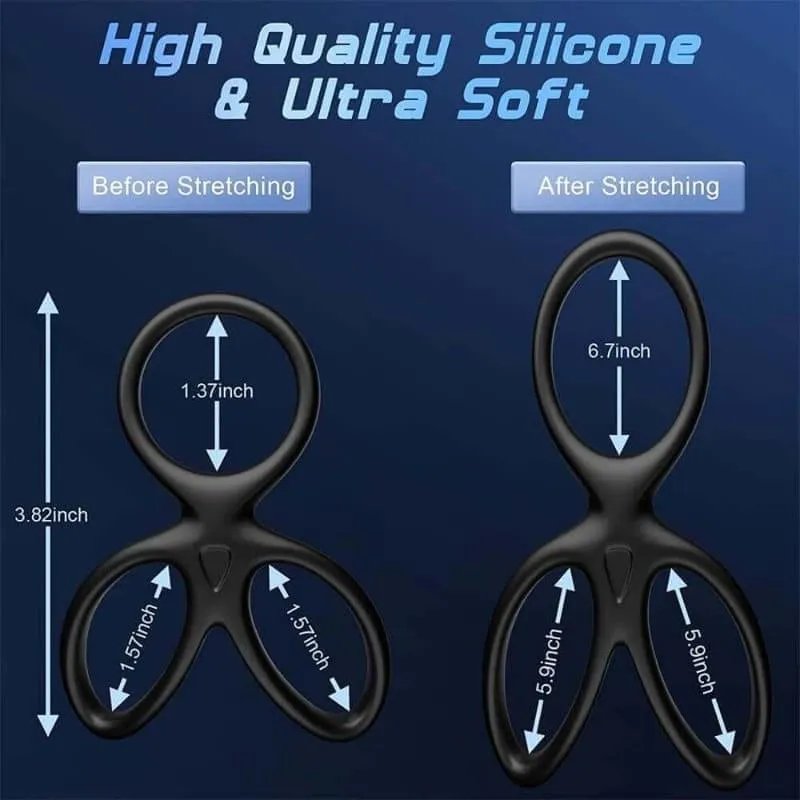 3 in 1 Ultra Soft Stretchy Silicone Penis Rings