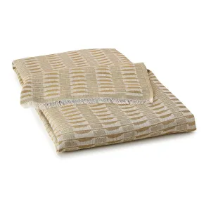 Casual Beige Nomad Tablecloth by Le Jacquard Français