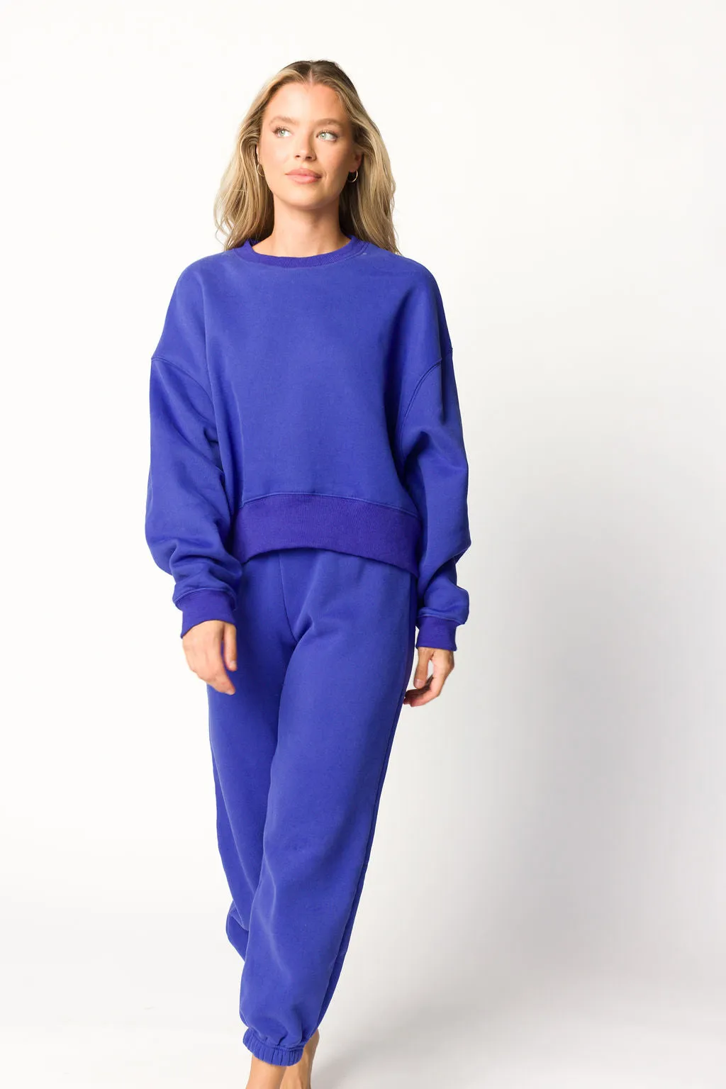 Comfy Cozy Sweatshirt and Sweatpants Set in Royal Blue