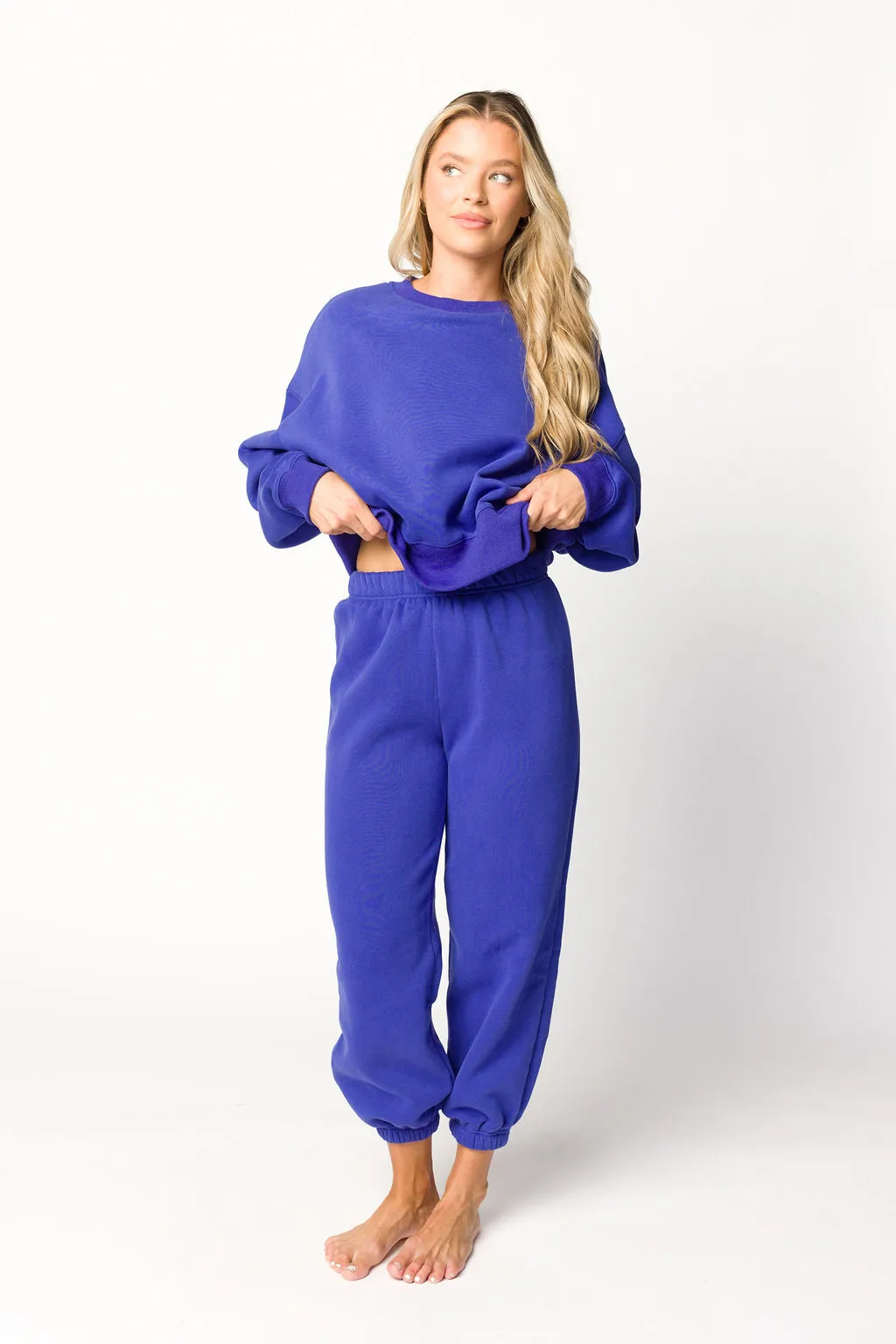 Comfy Cozy Sweatshirt and Sweatpants Set in Royal Blue