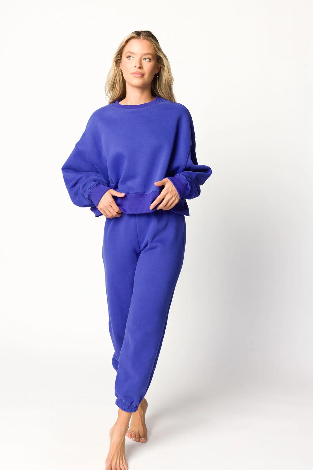 Comfy Cozy Sweatshirt and Sweatpants Set in Royal Blue