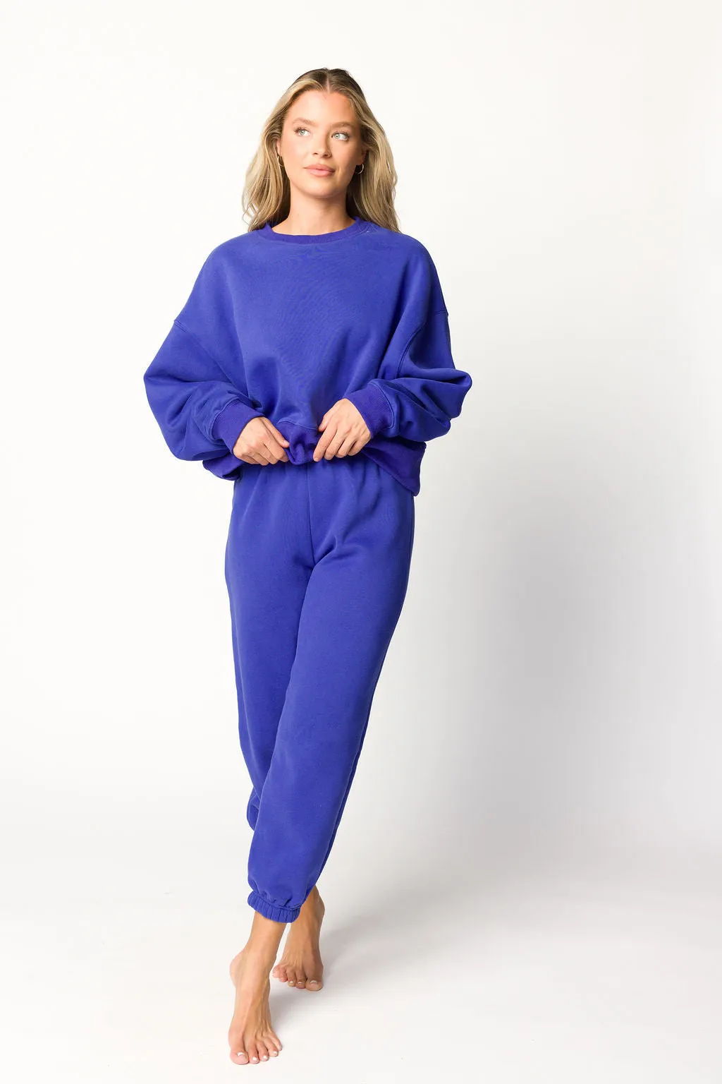 Comfy Cozy Sweatshirt and Sweatpants Set in Royal Blue