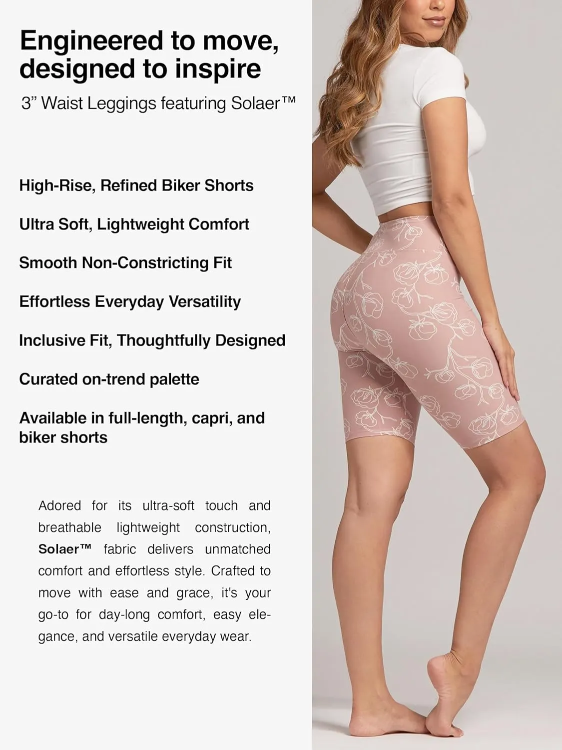 Conceited High Waisted Ultra Soft Leggings for Women - Capri Length and Biker Shorts - Available in Plus Size