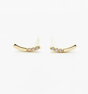 Curve Bar Stud Earrings