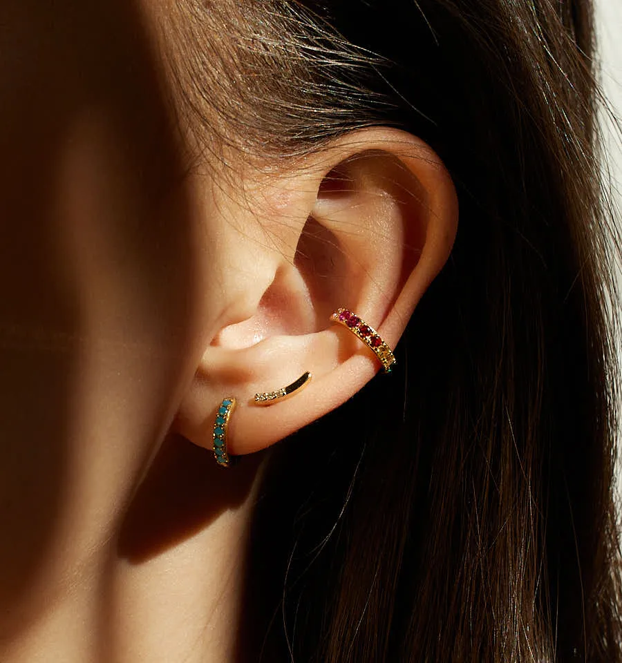 Curve Bar Stud Earrings
