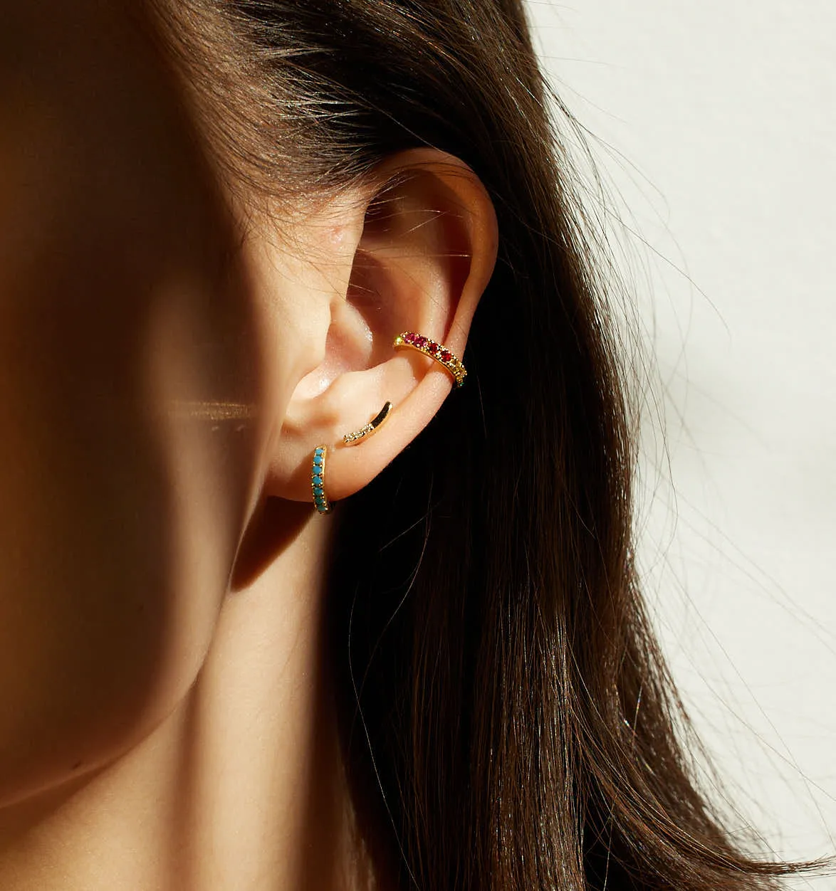 Curve Bar Stud Earrings