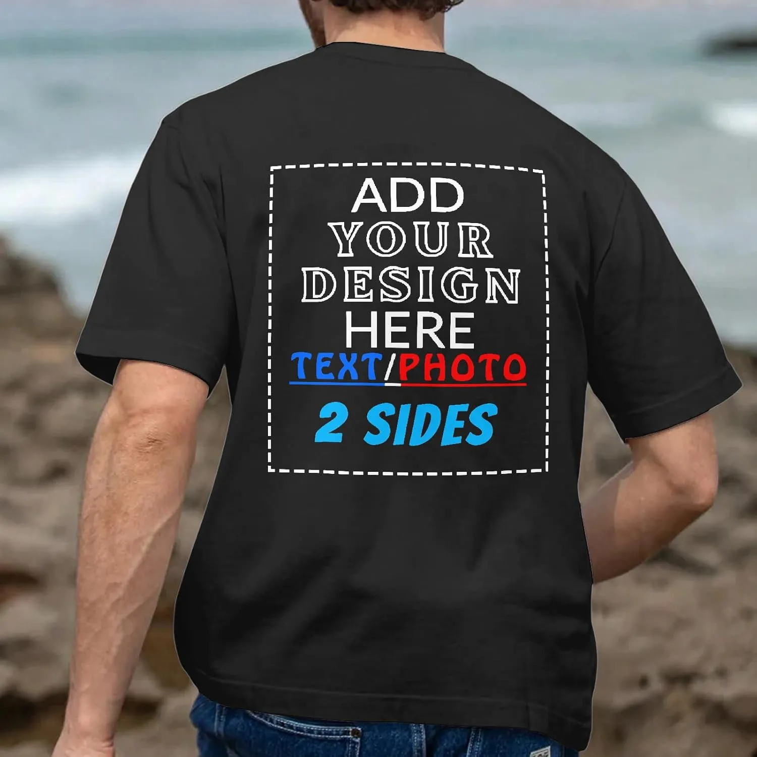 Custom T Shirts for Men Women, Personalized Funny Shirt Design with Your Name Logo Text Print, Design Your Own Shirts