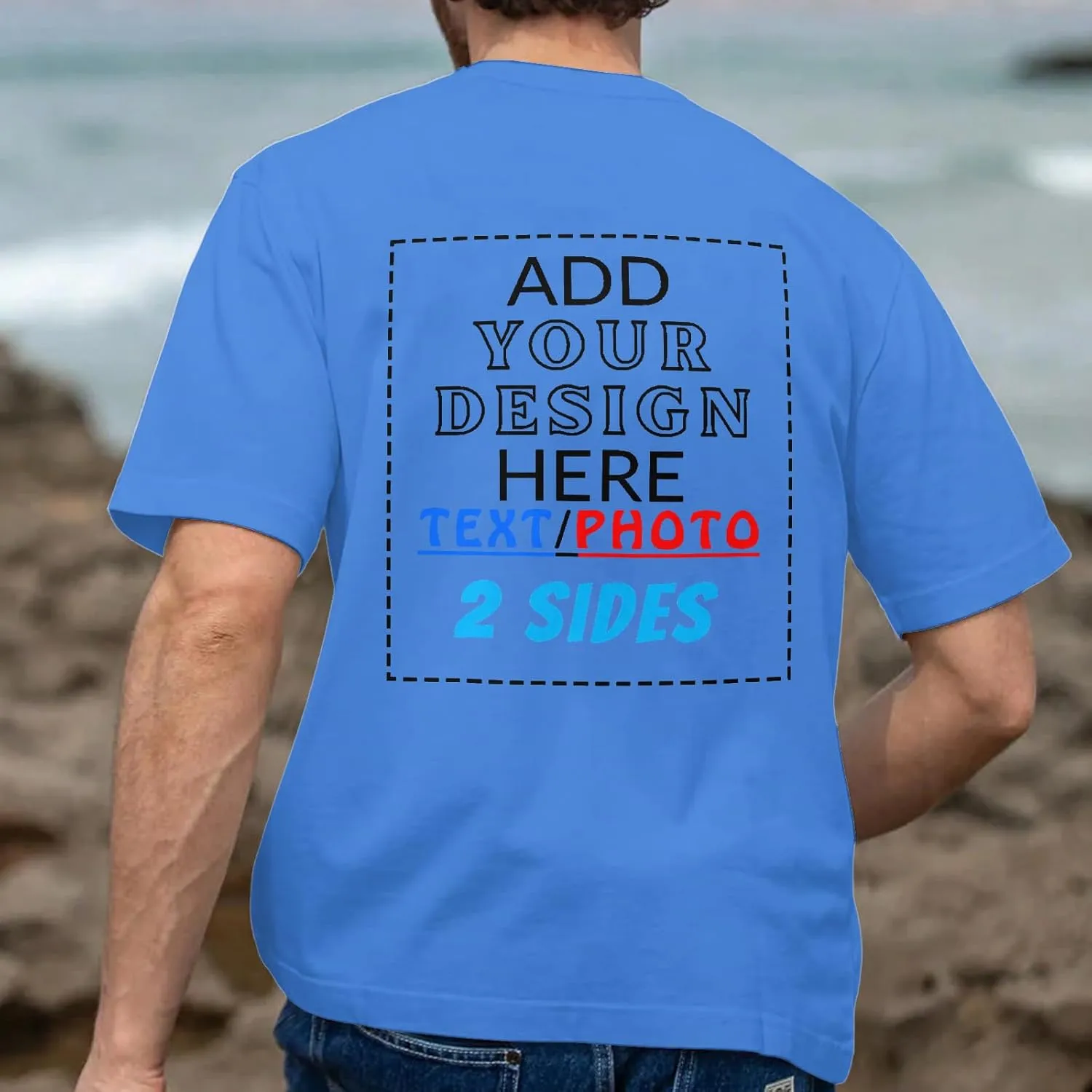 Custom T Shirts for Men Women, Personalized Funny Shirt Design with Your Name Logo Text Print, Design Your Own Shirts