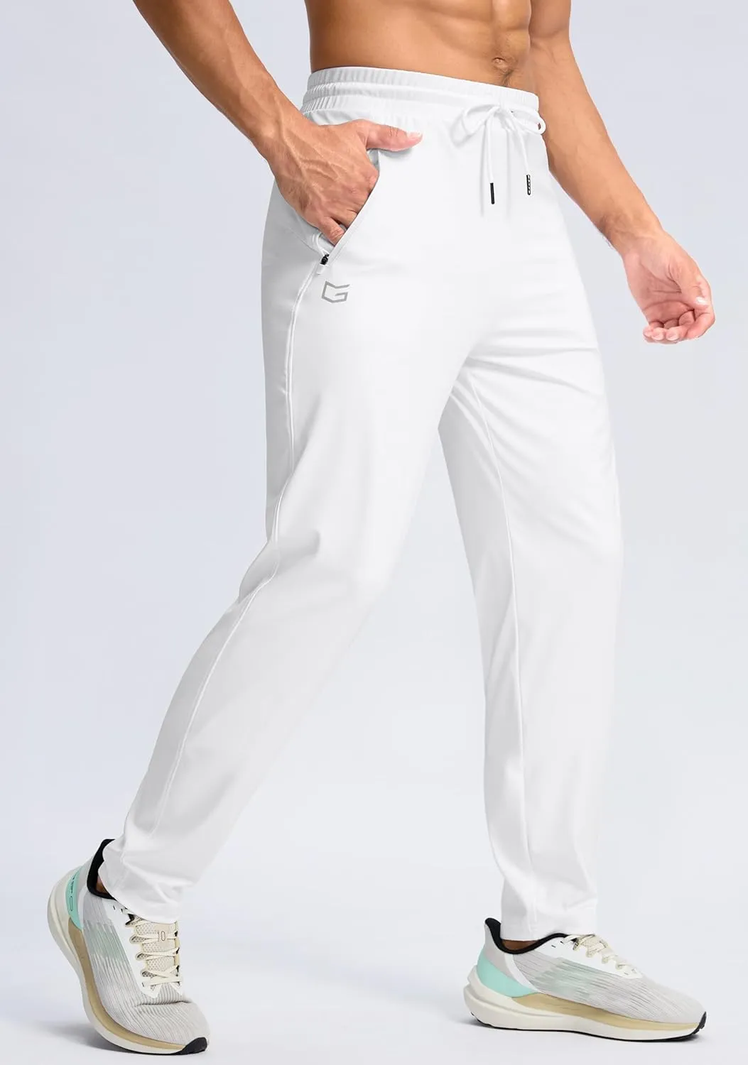 G Gradual Men's 30"/32"/34"/36" Inseam Tall Sweatpants with Zipper Pockets Stretch Long Joggers Athletic Workout Pants Men