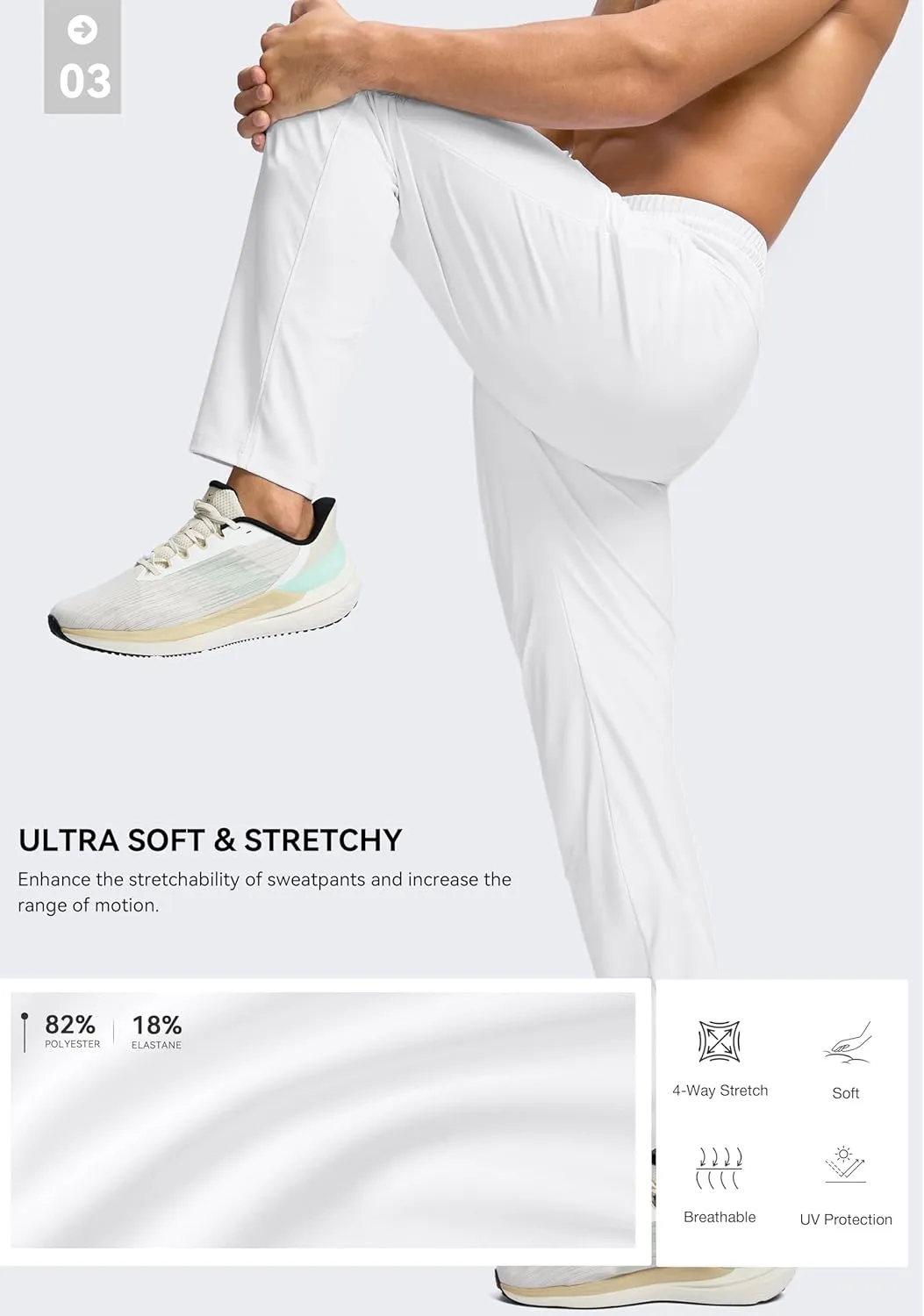 G Gradual Men's 30"/32"/34"/36" Inseam Tall Sweatpants with Zipper Pockets Stretch Long Joggers Athletic Workout Pants Men