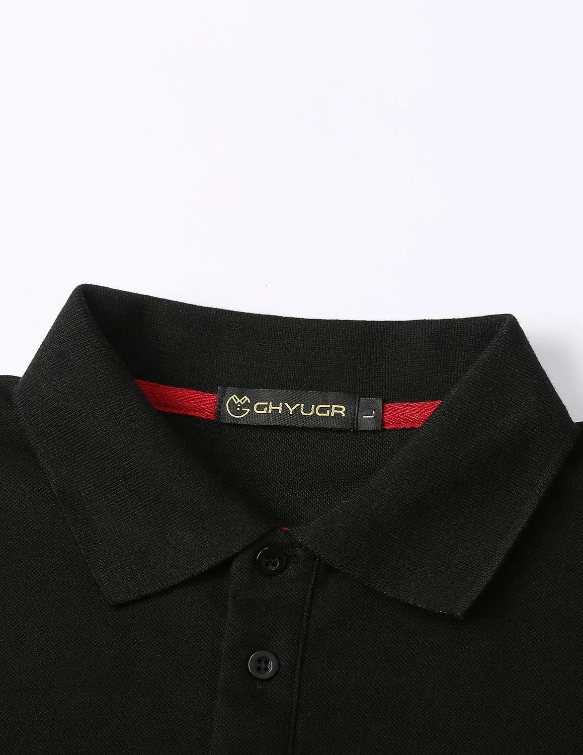 GHYUGR Men's Long Sleeve Polos Contrasting Colors Design Golf T-Shirt Casual Polo Shirts
