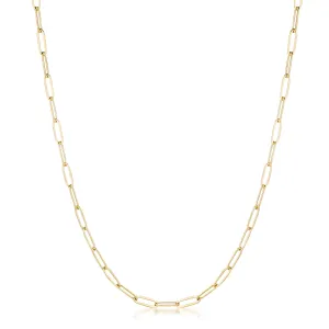 Kaylee 16" Gold Medium Paperclip Chain Linked Necklace