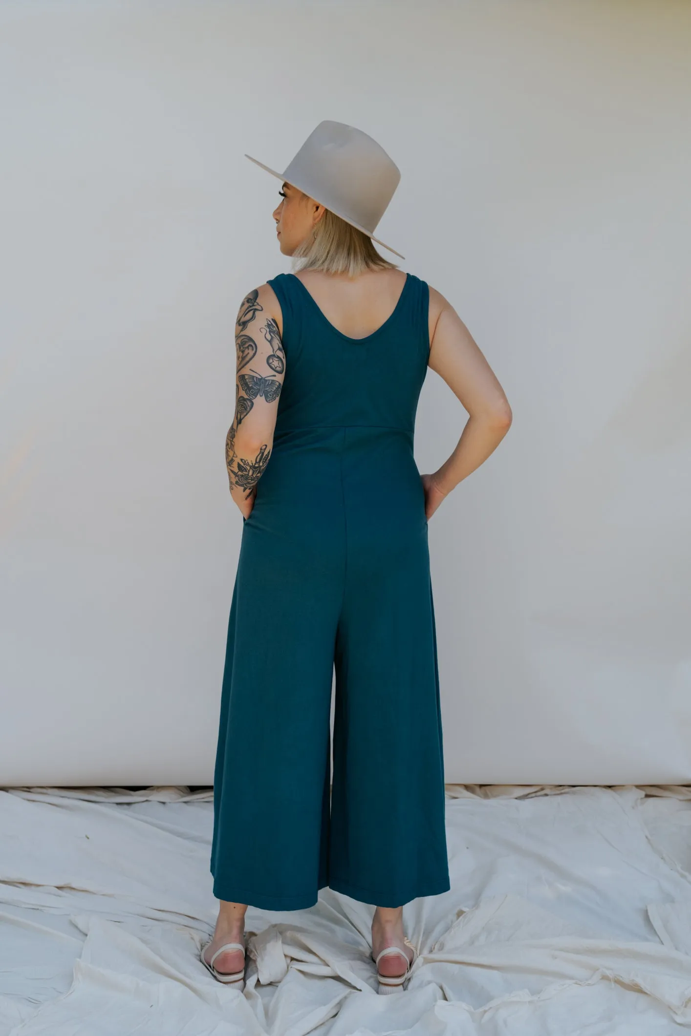 Lakeside Wide Leg Jumpsuit - Rich Teal