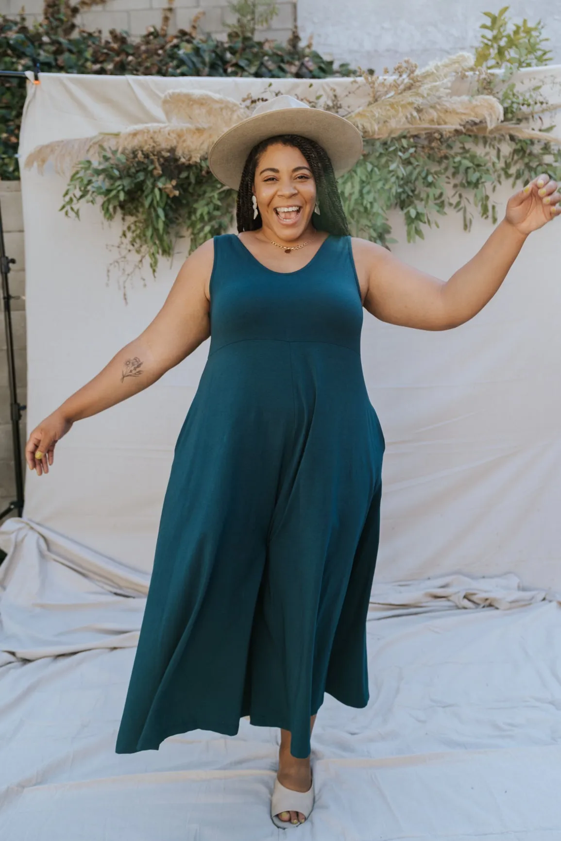 Lakeside Wide Leg Jumpsuit - Rich Teal