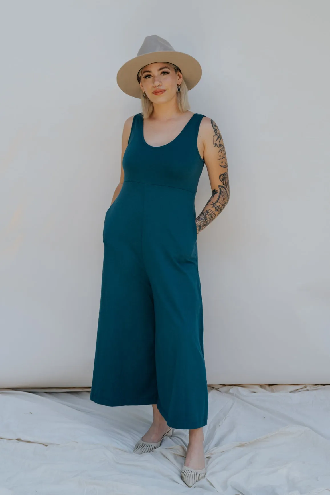 Lakeside Wide Leg Jumpsuit - Rich Teal