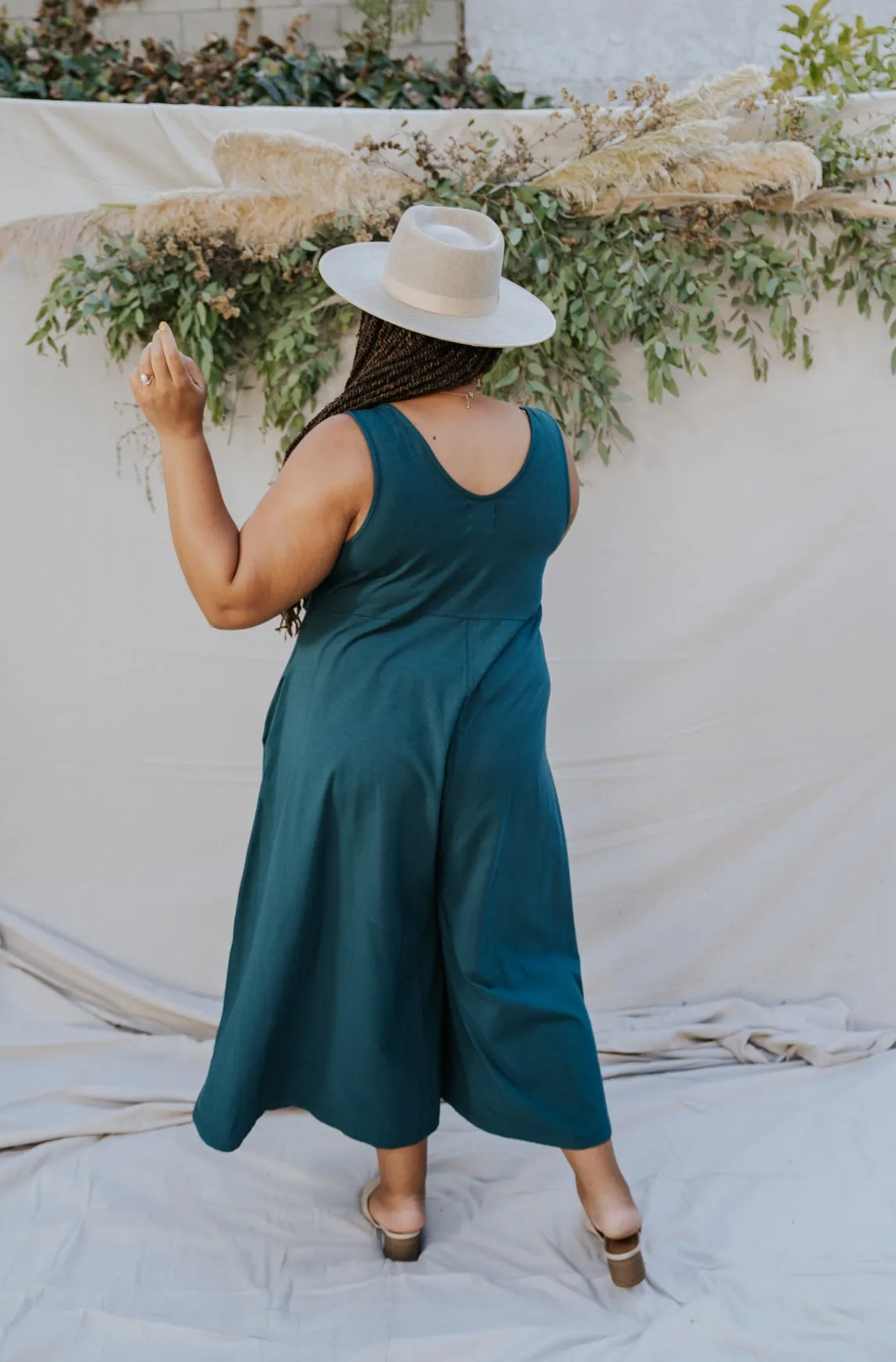 Lakeside Wide Leg Jumpsuit - Rich Teal