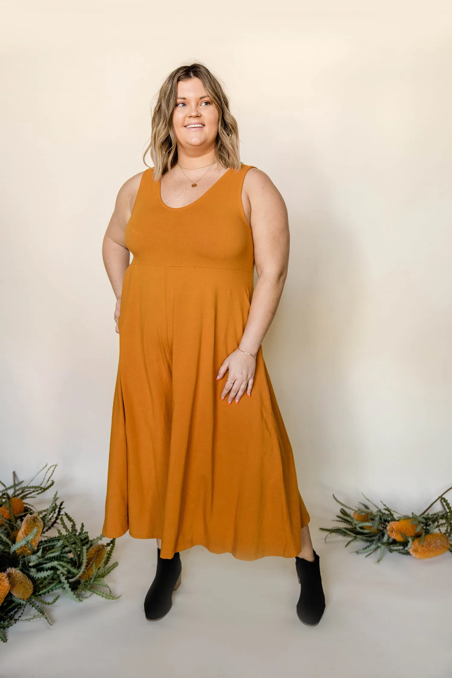 Lakeside Wide Leg Jumpsuit - Turmeric