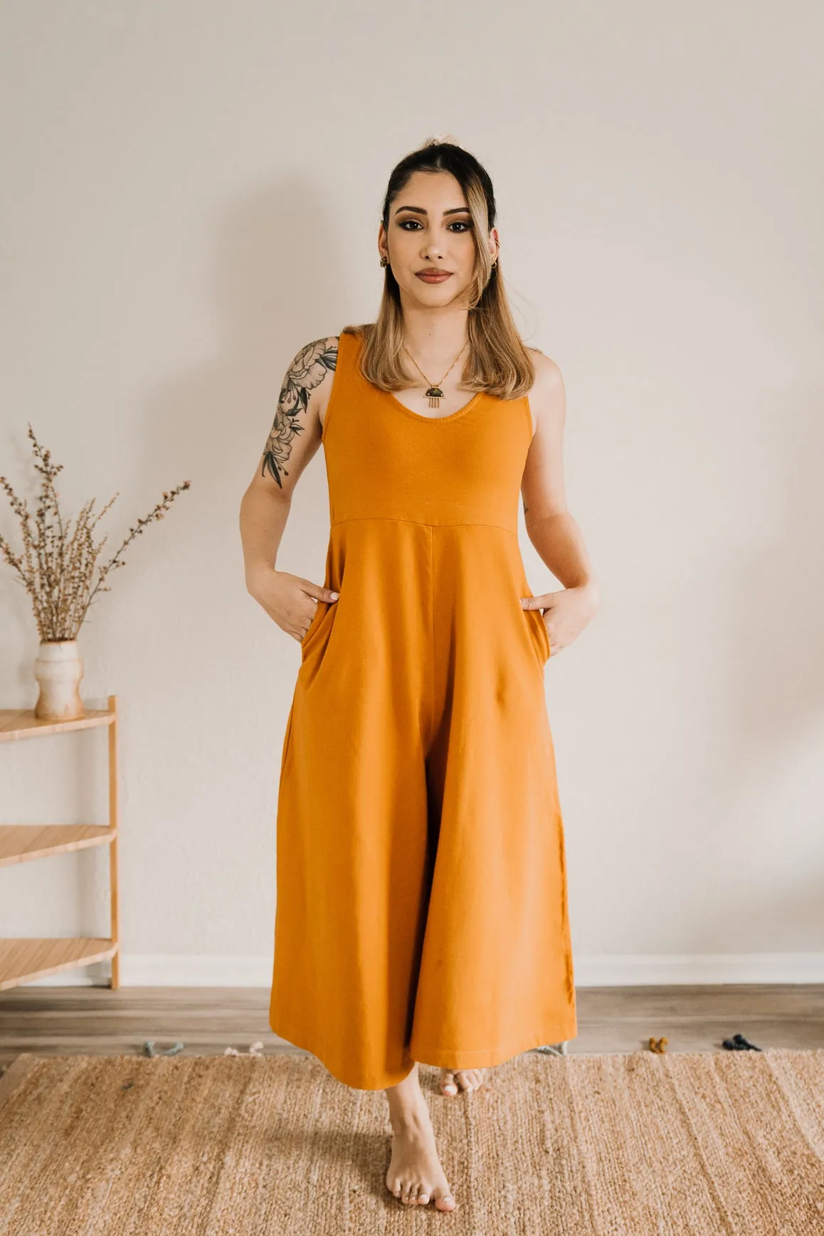 Lakeside Wide Leg Jumpsuit - Turmeric