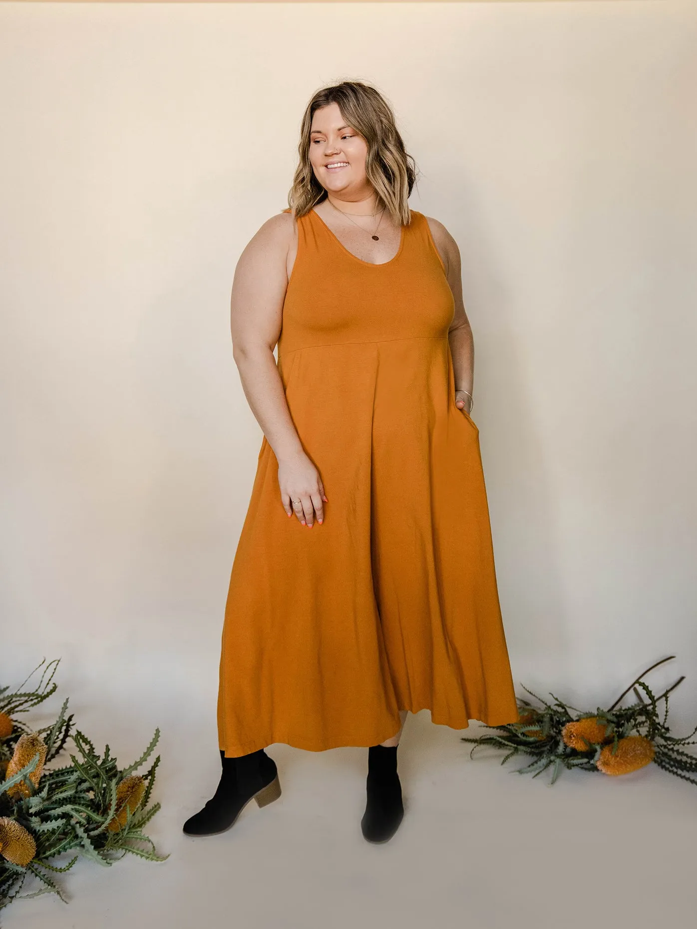 Lakeside Wide Leg Jumpsuit - Turmeric