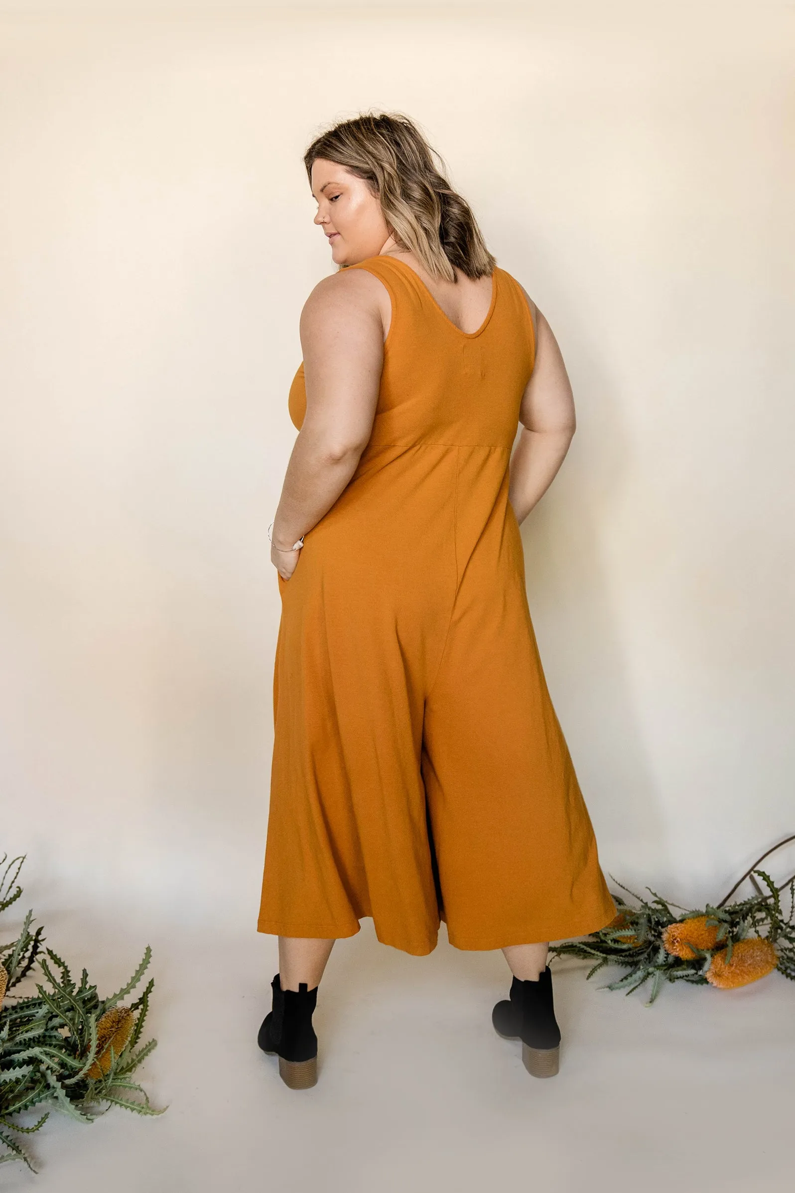 Lakeside Wide Leg Jumpsuit - Turmeric