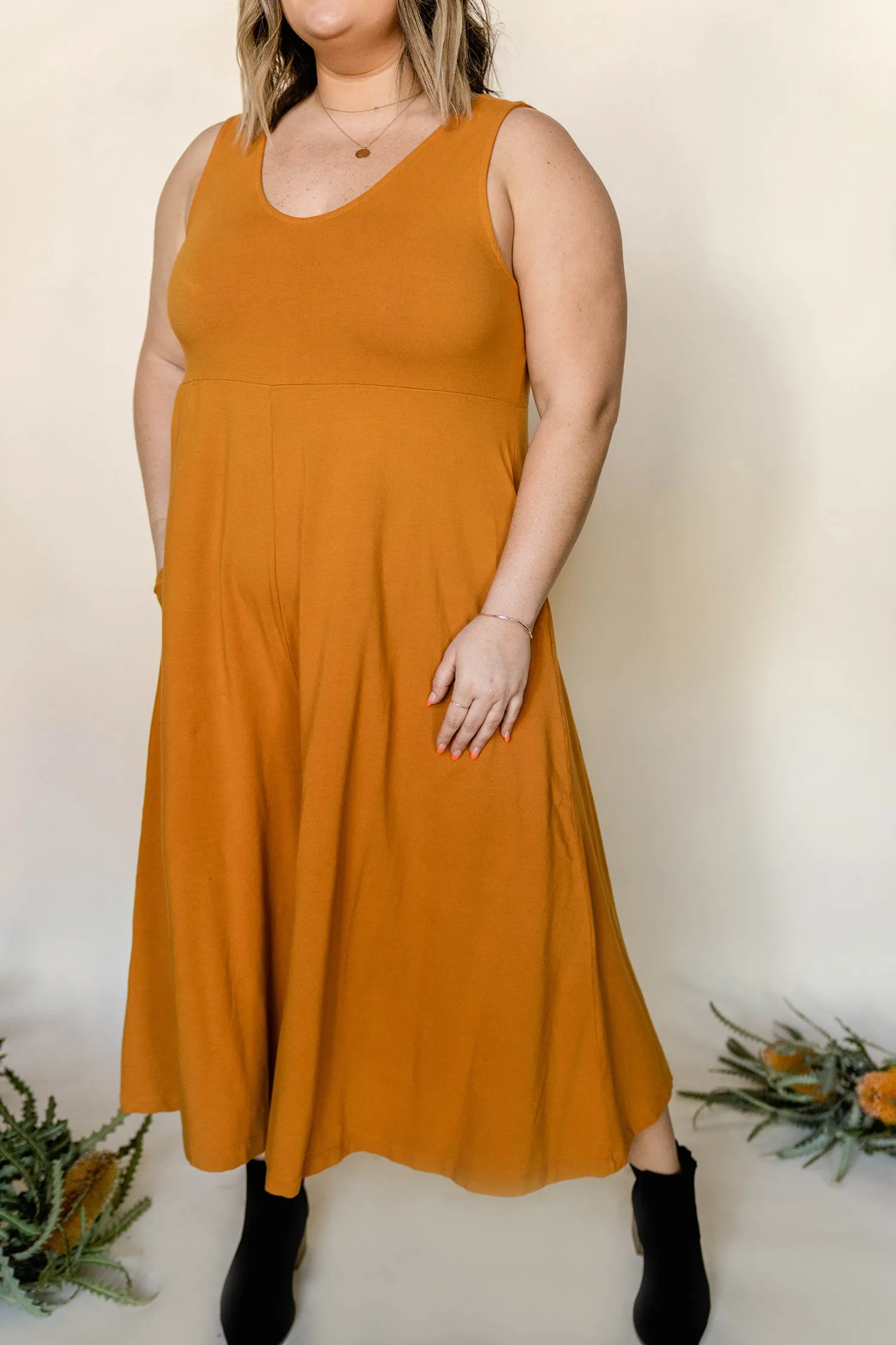 Lakeside Wide Leg Jumpsuit - Turmeric