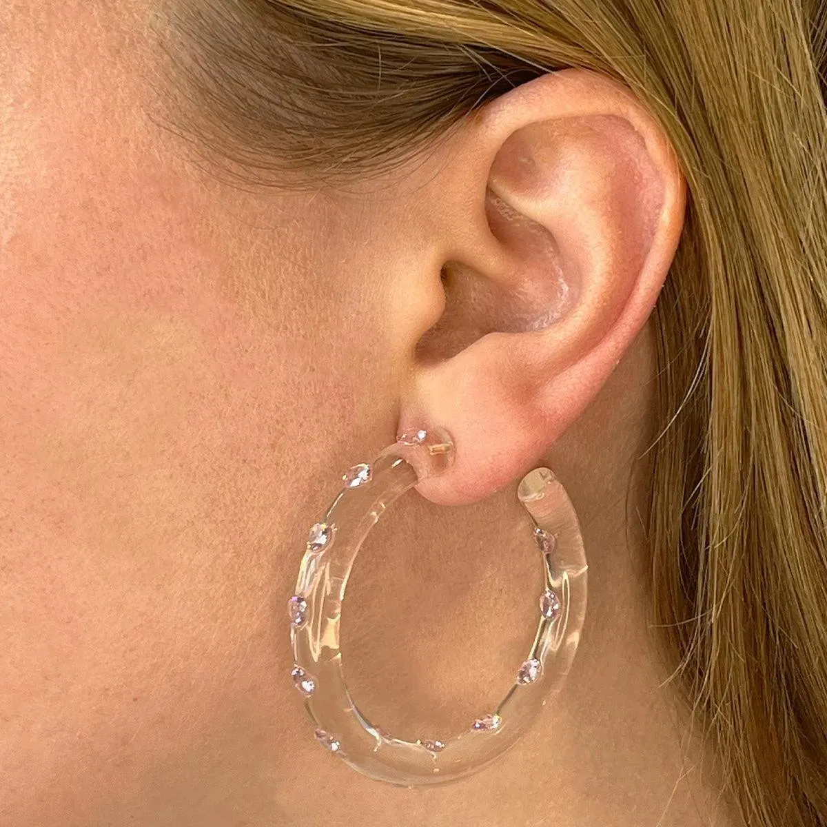 Medium Lucid Hoops, Pink