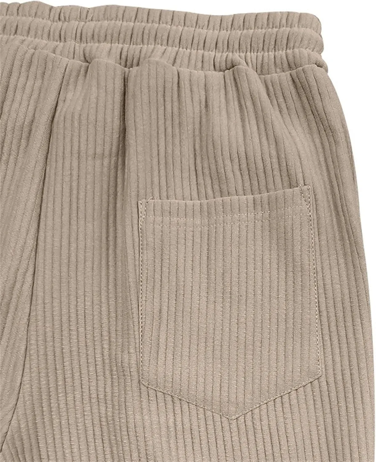Men's Casual Elastic Waist Textured Beach Pants Wide Leg Comfort Outdoor Trousers Solid Loose Fit Stylish Pants