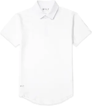 Men's Drop-Cut Polo  Collared Casual Shirt for Men  Soft Polyester, Cotton, and Spandex Blend  Wrinkle Resistant