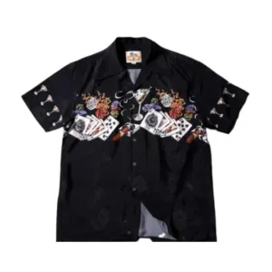 Men's Hawaiian Aloha Floral Shirt with Short Sleeves and Cuban Collar