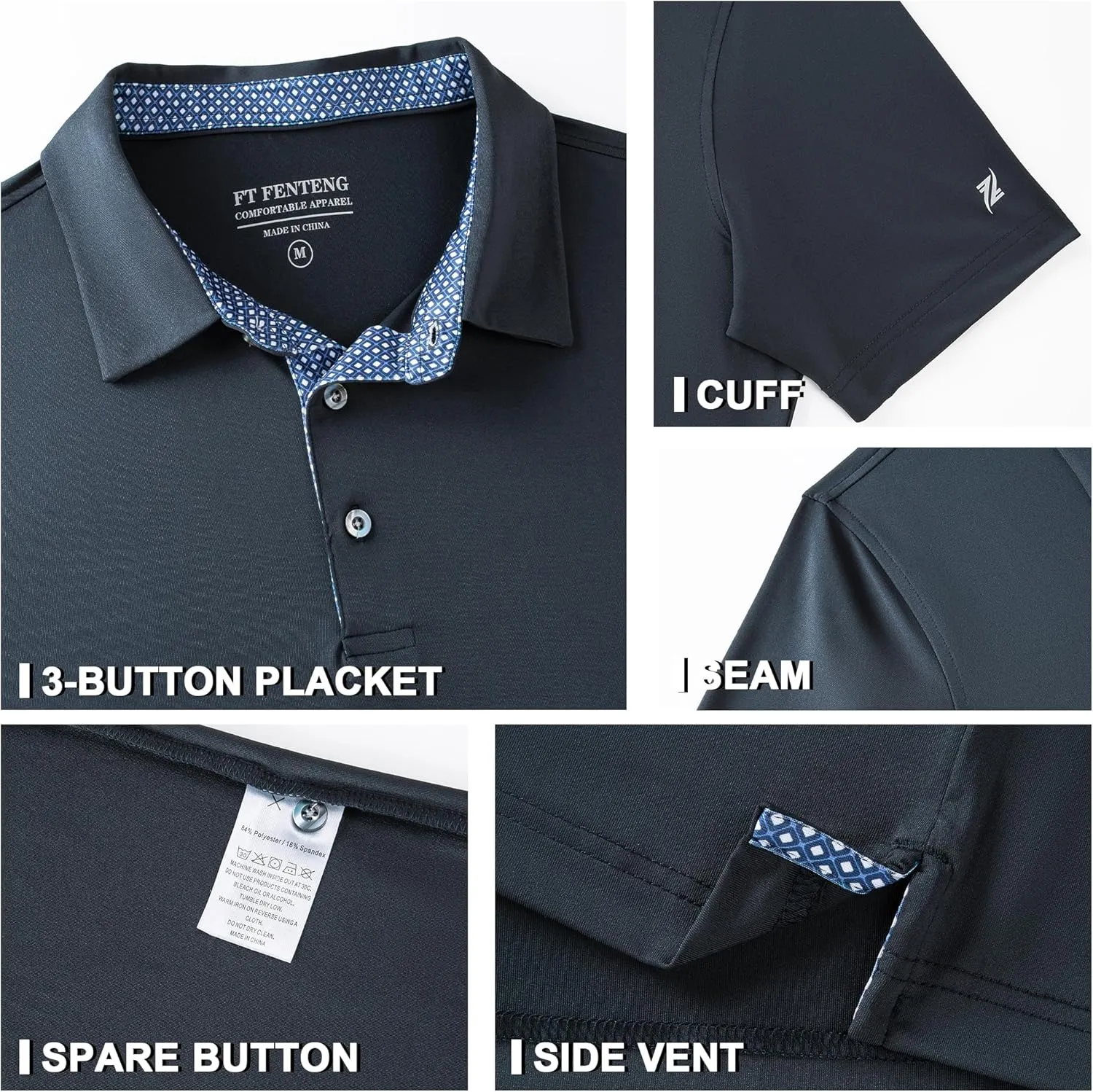 Mens Polo Shirts Short Casual Solid Stylish Dry Fit Performance Designed Collared Golf Polo Shirts for Men