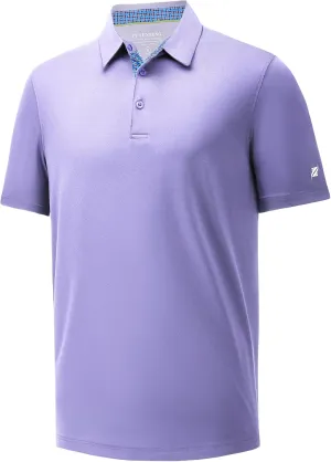 Mens Polo Shirts Short Casual Solid Stylish Dry Fit Performance Designed Collared Golf Polo Shirts for Men
