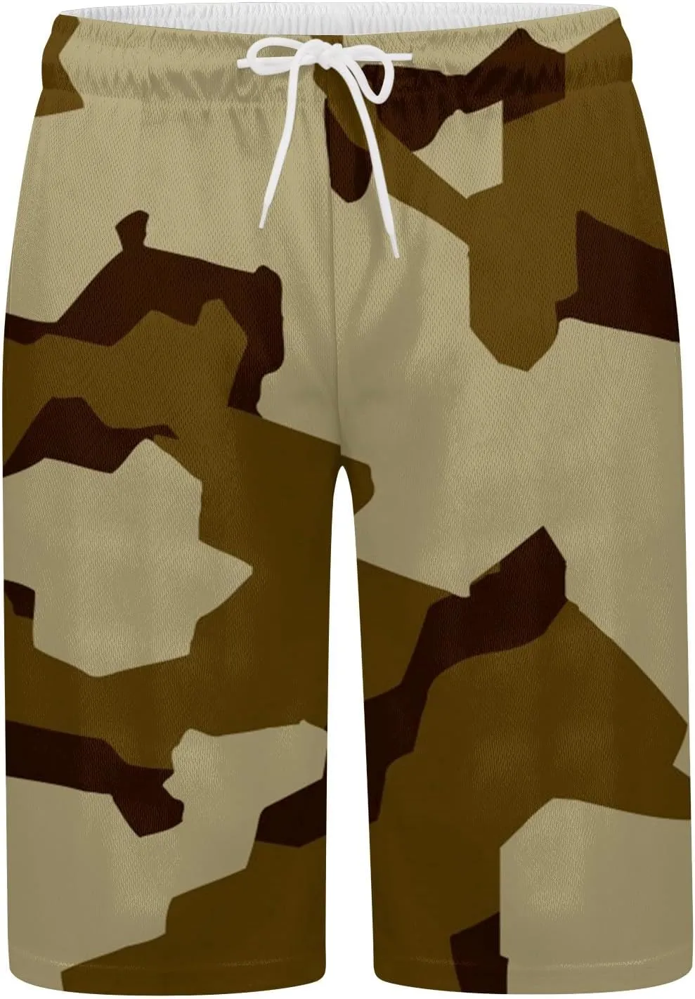 Mens Summer Casual Camo Shorts Drawstring Lightweight Outdoor Beach Shorts Loose Big and Tall Pants for Vacation