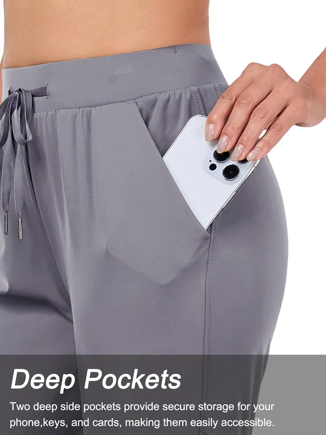 Rapoo 27"/29"/31" Soft, Skin-Friendly, and Highly Elastic Women's Joggers Sweatpants Pants with Pockets