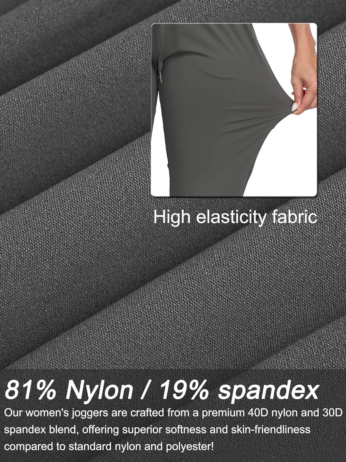 Rapoo 27"/29"/31" Soft, Skin-Friendly, and Highly Elastic Women's Joggers Sweatpants Pants with Pockets