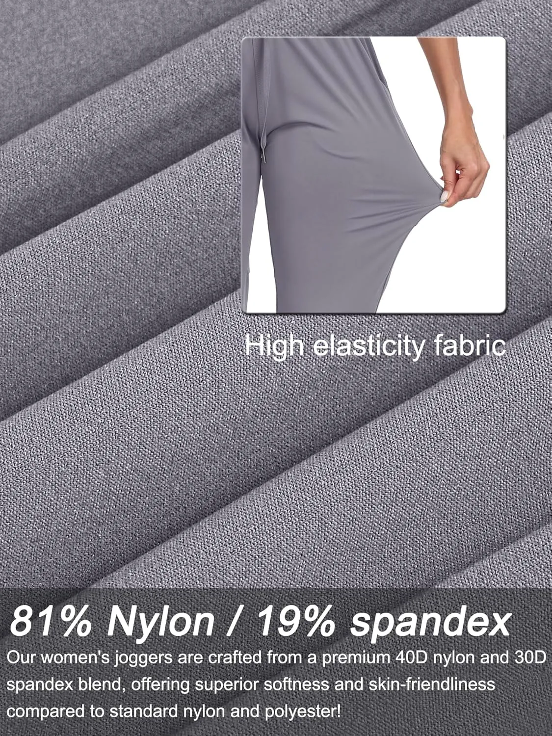 Rapoo 27"/29"/31" Soft, Skin-Friendly, and Highly Elastic Women's Joggers Sweatpants Pants with Pockets