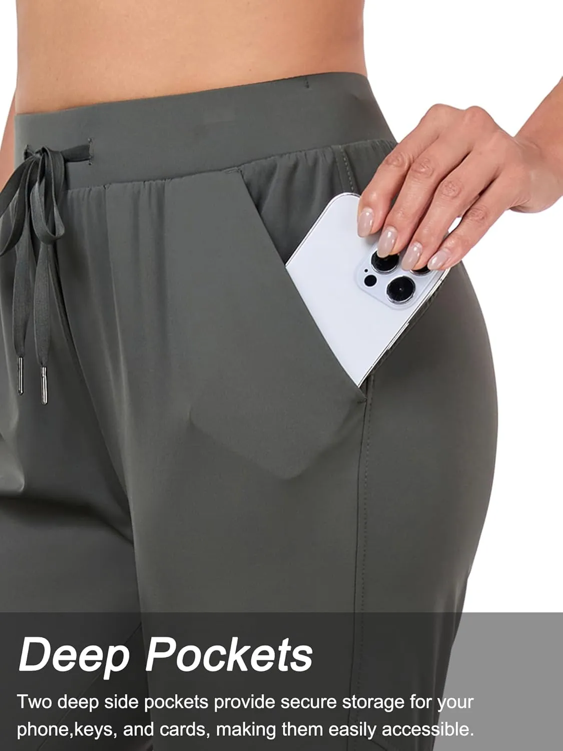 Rapoo 27"/29"/31" Soft, Skin-Friendly, and Highly Elastic Women's Joggers Sweatpants Pants with Pockets
