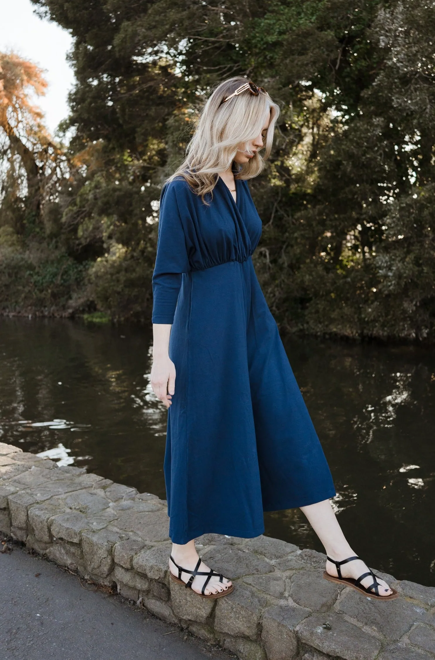 Sedona Dolman Sleeve Jumpsuit - Ink Blue