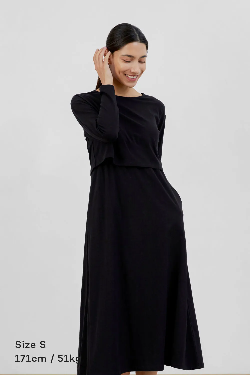 SOFT MODAL Double Layer Nursing Dress
