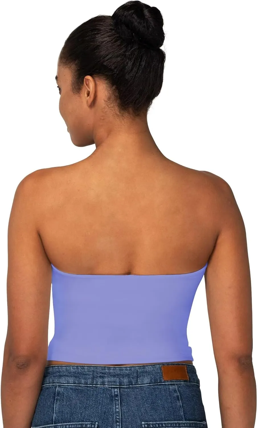 Sunzel Womens Strapless Sexy Tube Top Double Lined Sleeveless Crop Top Summer Basic Bandeau Tops for Layering or Going Out