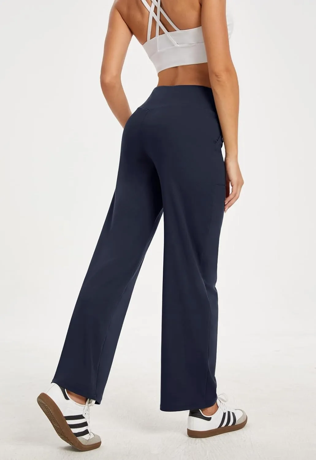 Wide Leg Pants Woman High Waist Yoga Pants with Pockets Loose Stretch Dress Work Sweatpants Casual Lounge